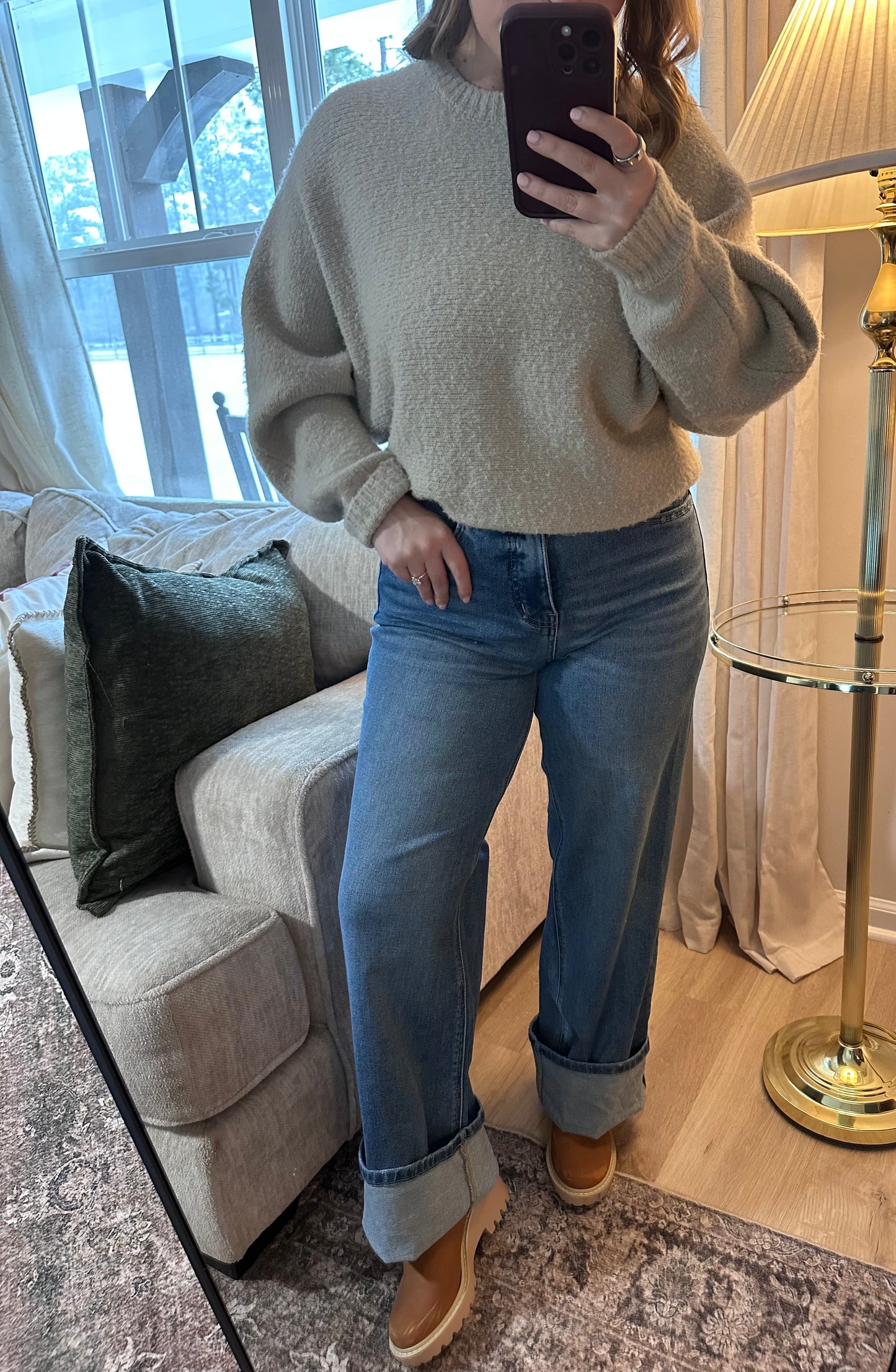 SUPER HIGH RISE BAGGY WIDE JEANS